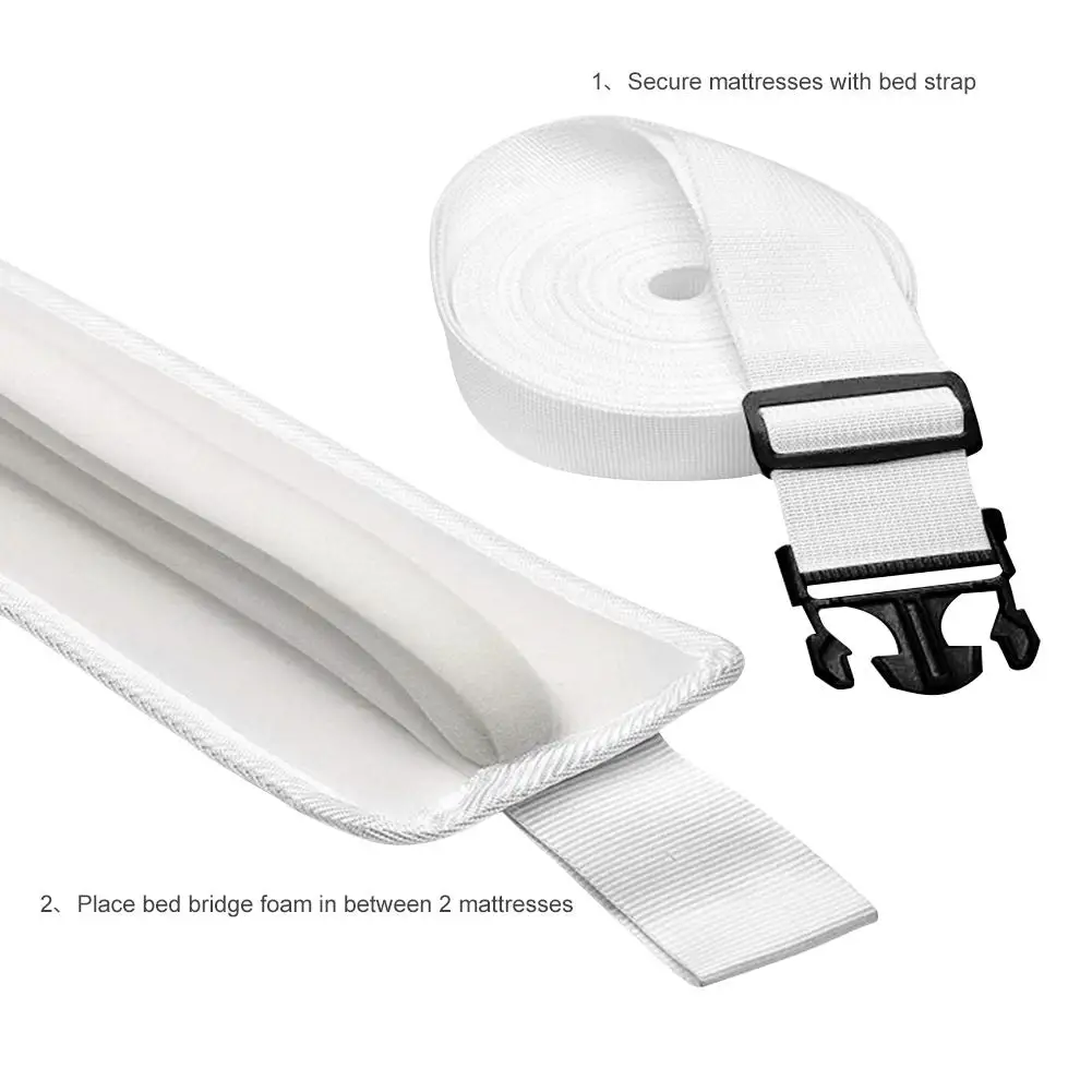 Bed Bridge Twin To King Converter Kit, Mattress Extender Set To Fill In Gap,Memory Foam Filler Pad And Connector Strap For Guest Bed Bridge Twin To King Converter Kit, Mattress Extender Set To Fill In Gap,Memory Foam Filler Pad And Connector Strap For Guest