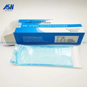 

2018 new 90 * 260mm DENTAL SELF SEAL STERILIZATION POUCHES medical bag sterilization bags no need sealing machine 200 / box