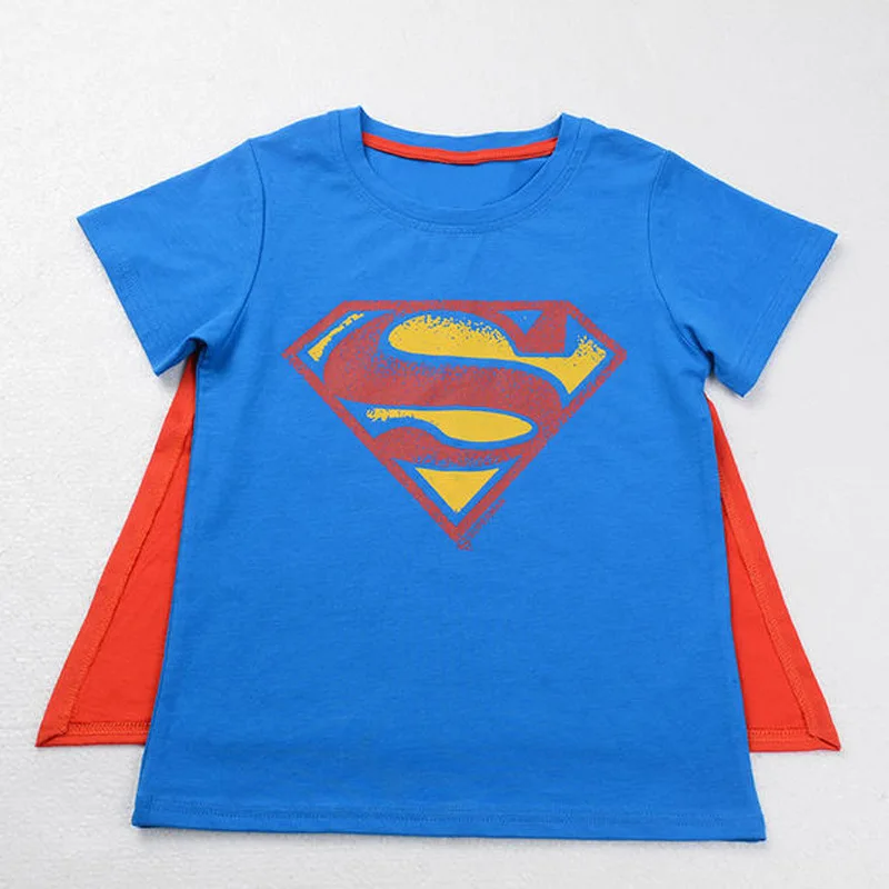 2019 Kids Boys T Shirt Tops With Cape Superman Batman Children