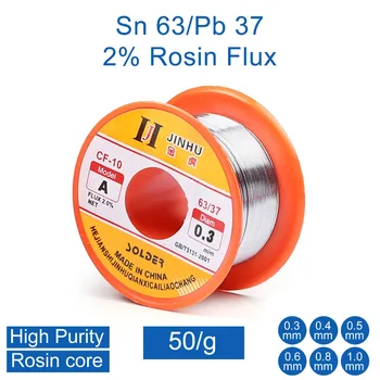 

50g 0.3mm 0.4mm 0.5mm 0.6mm 0.8mm 1.0mm 63/37 Tin Lead Rosin Core Solder Wire for Electrical repair, IC repair