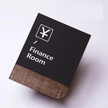 

Customized Acrylic Office Deparment Room Name Door Sign Wall Mount Acrylic Floating Letter Creative Wooden Number Plate Digital