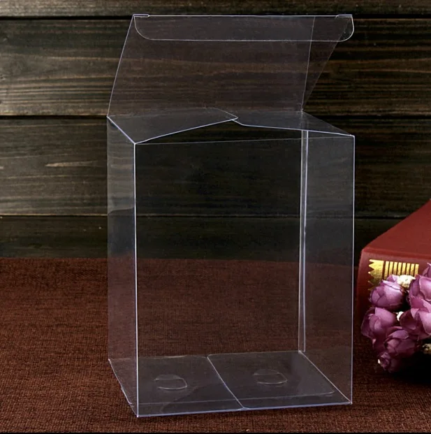 

100PCS/LOT 8x8x30cm PVC Transparent Clear Boxes Plastic Jewelry Storage Case