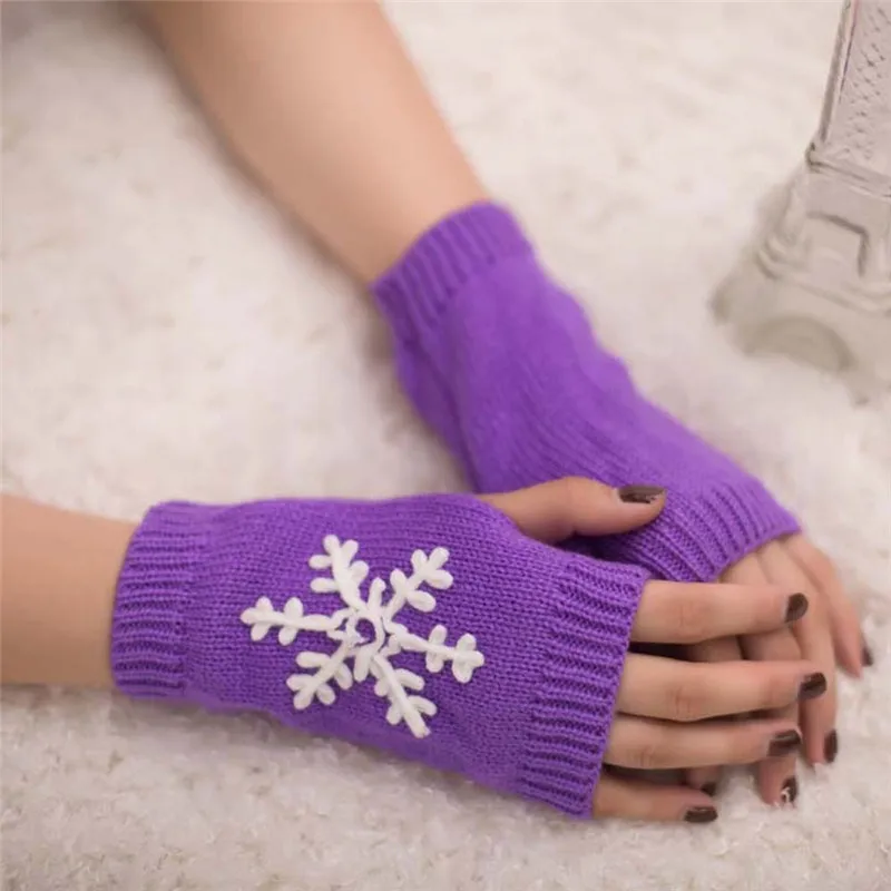 Для женщин трикотажный вязаный руки теплые, без пальцев Зимние перчатки мягкие теплые варежки перчатки eldiven handschoenen 40FE22 - Цвет: M