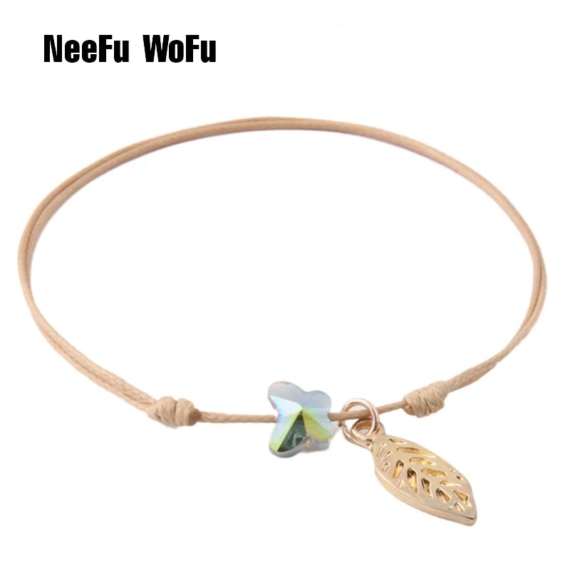 

NeeFuWoFu butterfly Bracelets crystal Bracelet Bohemia de Madera Pulseira Estrela de Cinco Pontas adjustable Perles