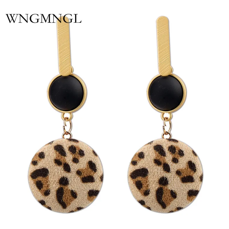 

WNGMNGL Vintage Sexy Female Long Drop Earrings 2018 New Leopard print Acrylic Dangle Earrings For Women Fashion pendant Jewelry