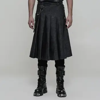 

Punk Rave Men's Detachable Stereo Bag Pleated Skirt Printing Q-362