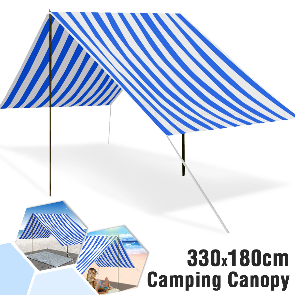 

Swim Pool Home Yard Shading Sail Tent 330x180cm Portable Beach Tent Sun Shade Shelter Canopy Outdoor Picnic Camping