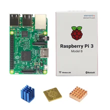 Original Raspberry Pi 3 Model B E14 Version WiFi & Bluetooth + CPU Aluminum Copper Heat Sink for Raspberry Pi 3 RPI 3 Pi 3