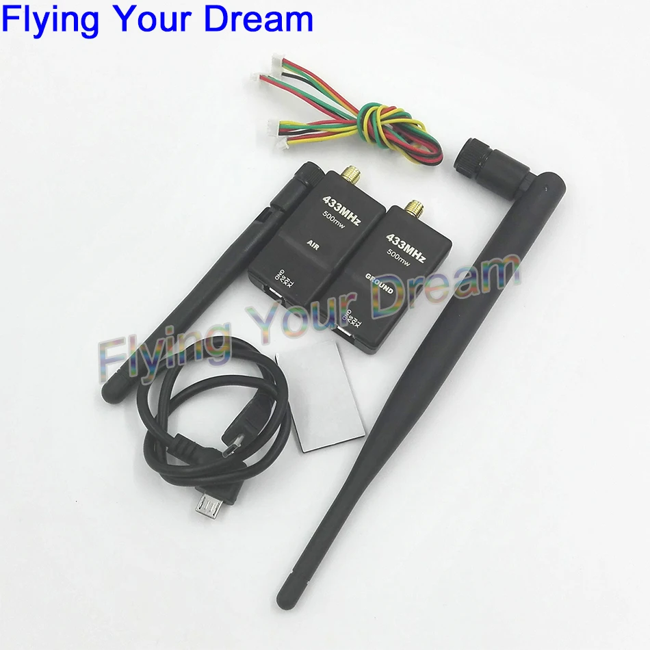 

3DR Wireless Data Transmission/Radio 433M 915M 500mW RX+TX Telemetry OTG for APM2.6 2.8 Pixhawk FPV Antenna