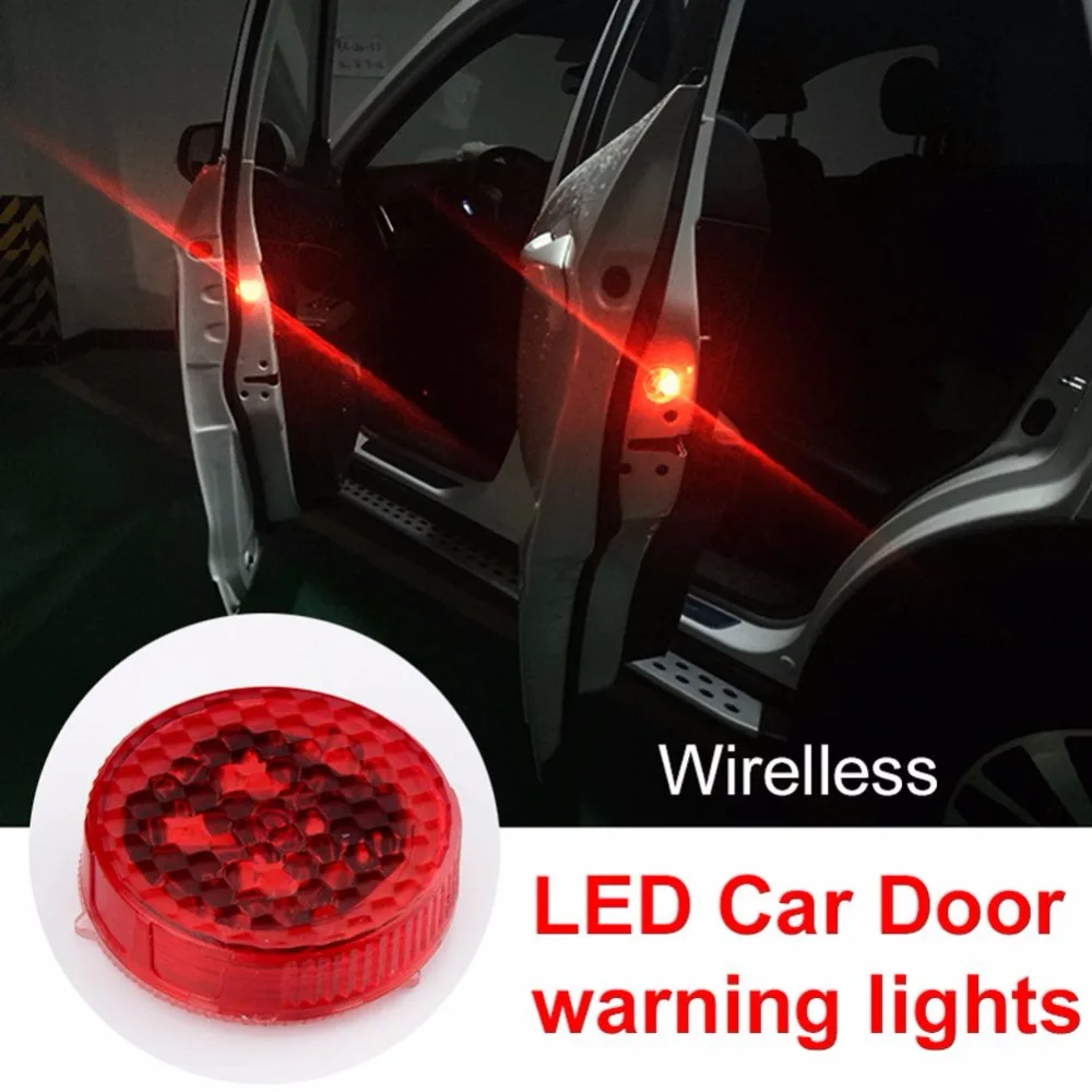 

2pcs Car Led door warning light Red Warning Lamp Signal Lamp Anti Collision Magnetic Flashing Auto Strobe Traffic Light Safe