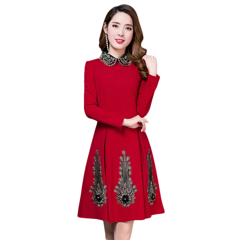 Long-sleeved dress female 2019 new female spring and autumn self-cultivation waist long paragraph bottoming elegant dress Long-sleeved dress female 2019 new female spring and autumn self-cultivation waist long paragraph bottoming elegant dress