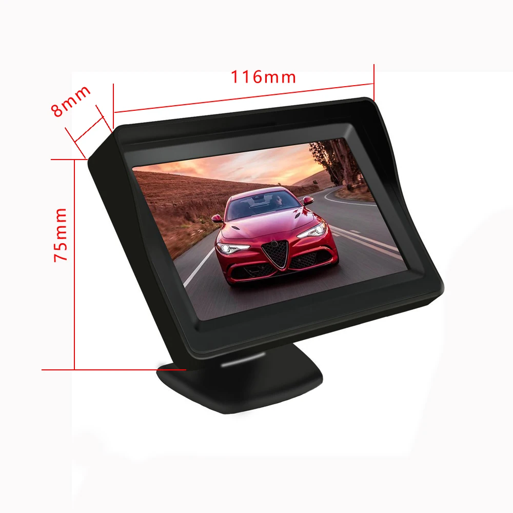 Podofo беспроводной 5 ''автомобильный TFT цветной монитор заднего вида цифровой экран дисплей с 2 видеовходами In-Dash дисплей для резервной камеры