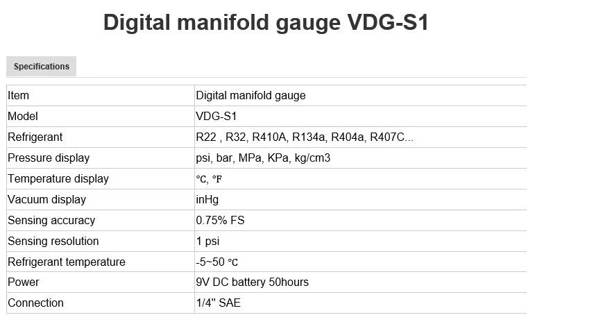 Цифровой коллекторный манометр VDG-S1