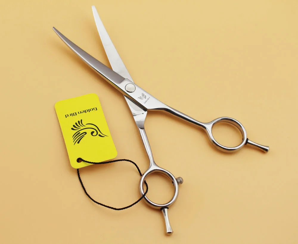 

Golden Bird 6 inch Upward Curved Cutting Pet Shears for Dogs Machete Knife Curved Small Curly Cut Dog Repair for Left Right hand