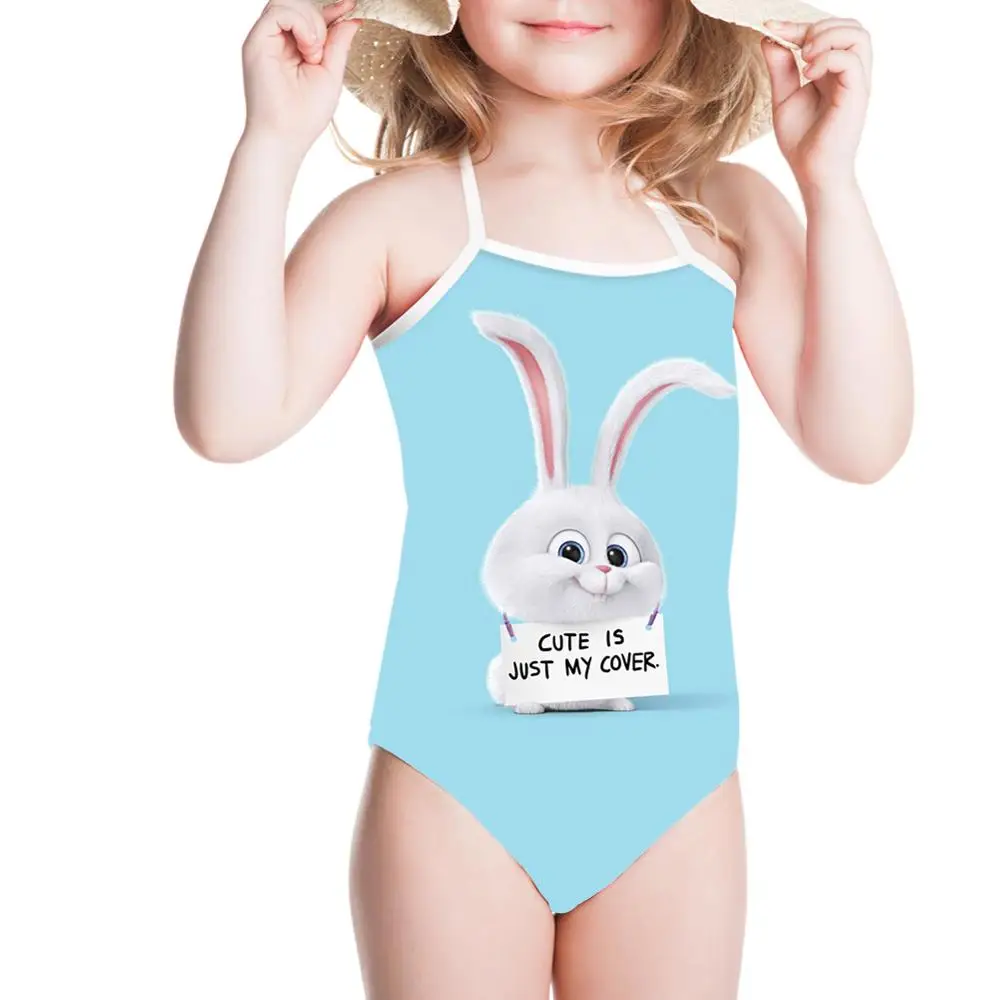 

FORUDESIGNS Cartoon Swimsuit for Girls 3-8 Year The Secret Life of Pets One-Piece Swimsuit Little Girl Bodysuit Beach Swimwear