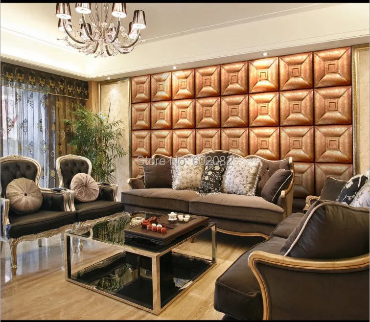 New Arrival 40*40CM Leather Acoustic Panels bedroom living room sofa