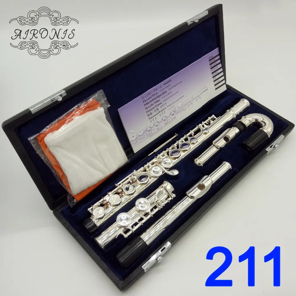

Japan Professional Flute 211 Silver Plated Flute Instrument Intermediate Student Curved Headjoint Flutes 16 Holes Closed E Key