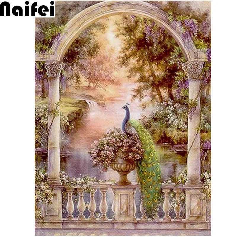 

Full Square/round Diamond 5D DIY Diamond Painting Flowers green peacock Cross Stitch Rhinestone Mosaic Painting Home Decor
