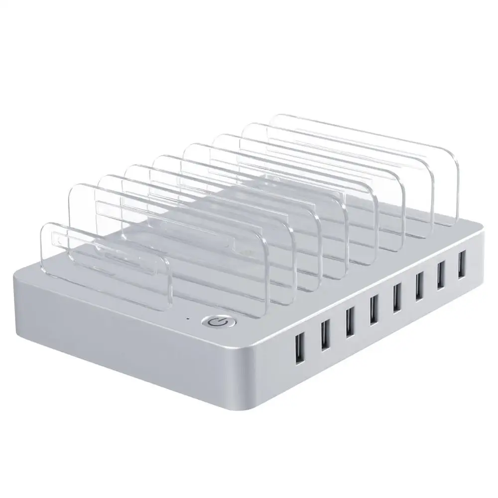 Multi-port Mobile Phone Charger 8-port USB 2.4A 96W Smart Phone Charging Station for All Mobile Phone Tablet Charging