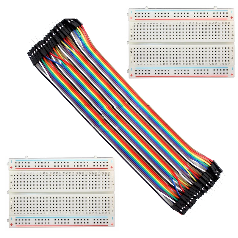 

2X 400 Point Solderless Prototype Breadboard Protoboard+40 DuPont 20cm M-M Wires