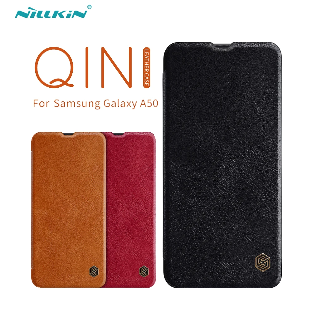 

sFor Samsung Galaxy A50 Flip Case A50 Case Nillkin Qin PU Leather Cover Flip Case For Samsung Galaxy A50 Wallet Cover