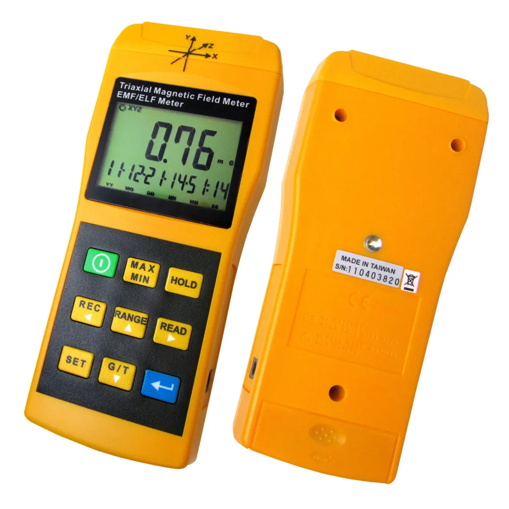 Детектор электромагнитного излучения Gauss EMF ELF трехосевой детектор 20/200/2000 мг и uT