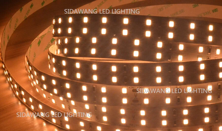 Двухрядный 144 светодиодный s/m суперяркий 2835SMD (22 24lm/светодиодный) 2800 6500K 5 м/катушка