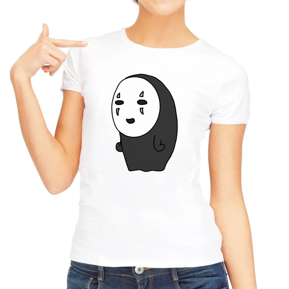 Kaonashi Spirited Away Big Bowl Ramen print T Shirt Woman Cool Shirt 2018 Summer Short Sleeve tops White Harajuku casual Tee Kaonashi Spirited Away Big Bowl Ramen print T Shirt Woman Cool Shirt 2018 Summer Short Sleeve tops White Harajuku casual Tee