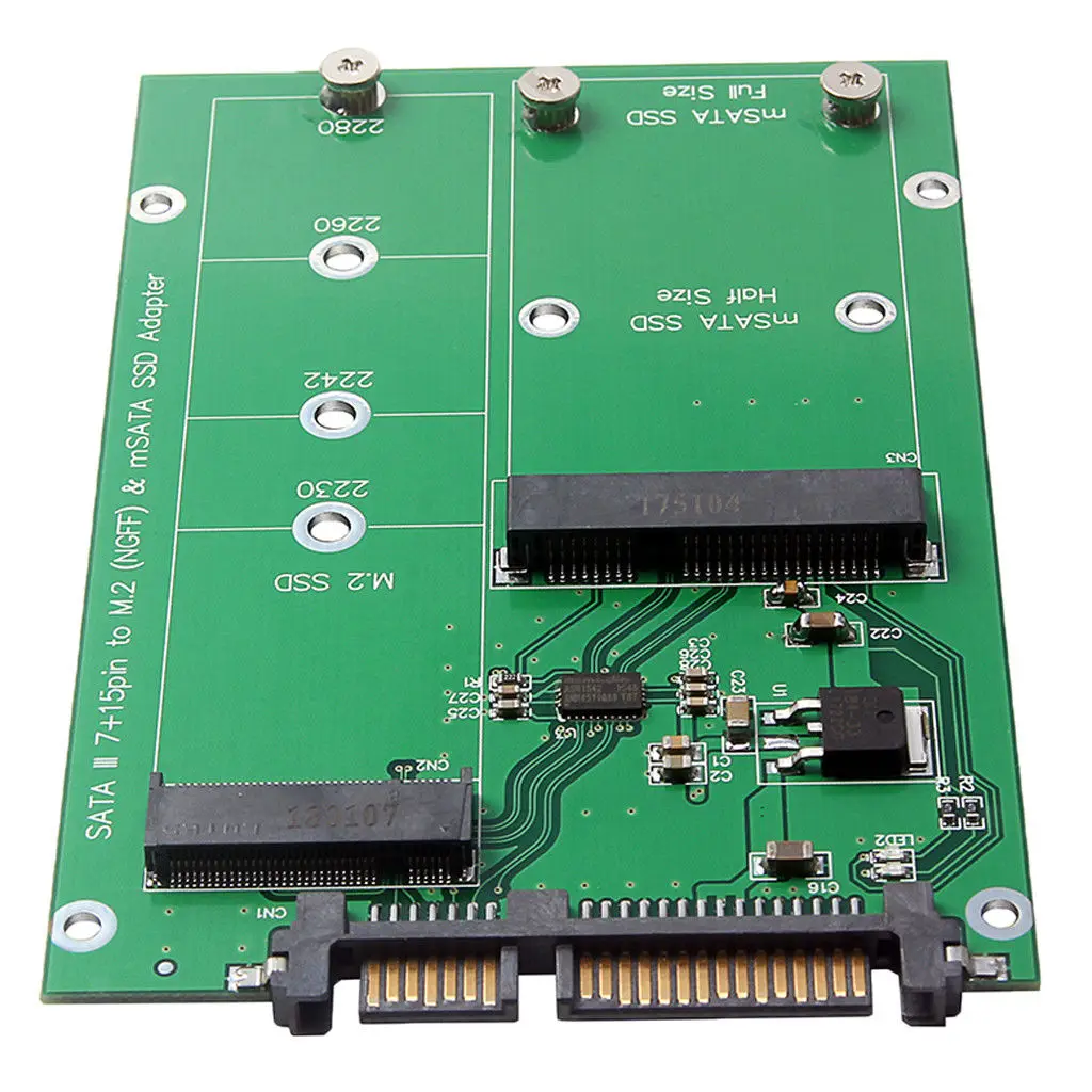 2,5 дюймов M.2 NGFF MSATA 2-в-1 несколько размеров SSD SATA III конвертер карты