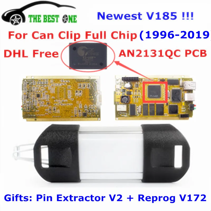 DHL бесплатно V188 для Can Clip CYPERSS AN2131QC AN2135SC полный чип подарок контактный экстрактор Reprog V177 OBDII автоматический диагностический сканер инструмент