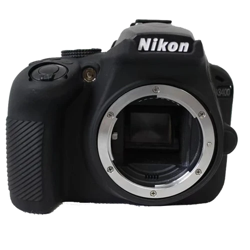 Хороший мягкий силиконовый резиновая Камера тела защитный чехол кожи для Nikon D3400 Камера Сумка Объектив сумка из неопрена Мягкий - Цвет: Black