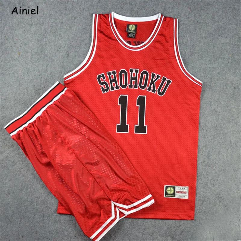 

Slam Dunk Shohoku School Basketball Team Cosplay Costume Men NO.11 Hanamichi Sakuragi Kaede Rukawa Player Jerseys Students Boys
