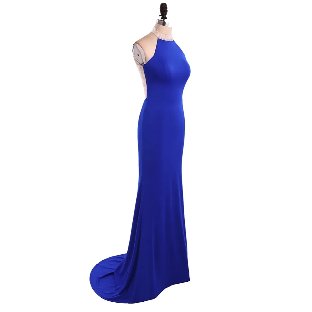 Пикантные Бисер Топ &quotРусалка&quot длинное вечернее платье из шифона без рукавов с