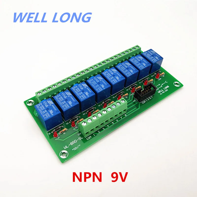 

8 Channel NPN Type 9V 10A Power Relay Interface Module,SONGLE SRD-9VDC-SL-C Relay.