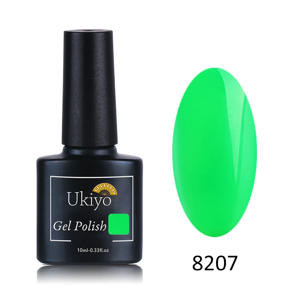 Ukiyo 10ml Fluorescent Neon Nail Gel Polish Soak Off UV Gel Nail Polish Candy Color Nail Art Gel Varnish Manicure Nails Lacquer - Цвет: 8207