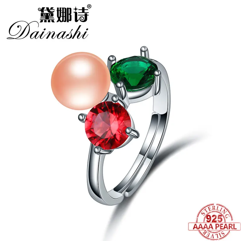 Dainashi New Arrival 925 Sterling Silver 100% Natural Pearl Ring for Women Jewelry Adjustable Finger Free Shipping 2018 | Украшения и