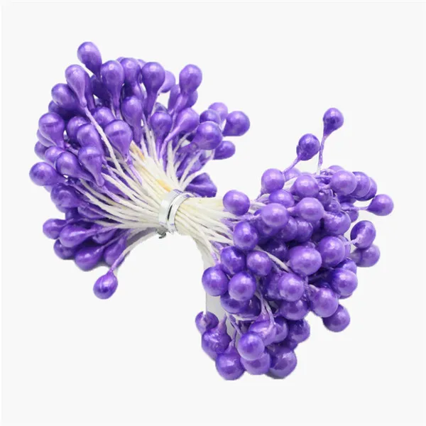 70 шт., 5 мм, разные цвета, Двойные наконечники, жемчужный цветок, тычинки для украшения торта и рукоделия, C1302 - Цвет: Color 6 Deep Purple