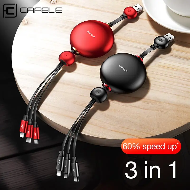  Cafele Neueste 3 in 1 USB Typ C Micro USB Kabel Typ-c für iPhone Ladegerät Kabel 120cm 3A Schnelle 