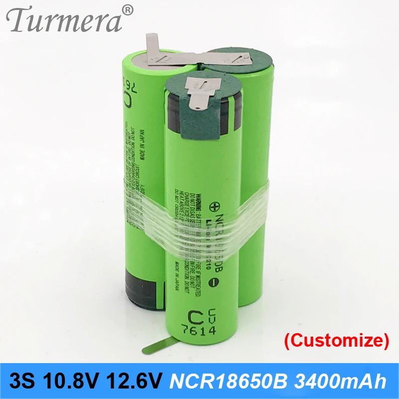 3s аккумулятор 18650 в упаковке ncr18650b 3400 мАч 10,8 В 12,6 в сварочный припой Аккумулятор для отвертки инструменты батарея Подгонянная батарея