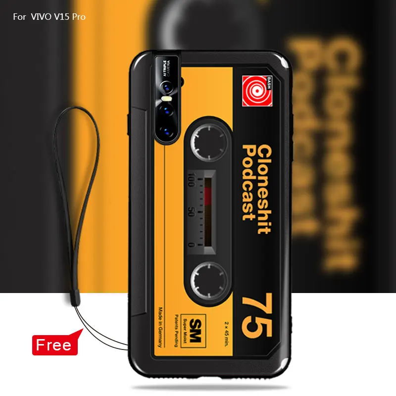 For vivo v15 Pro case cover Soft TPU Silicon Popular Retro Camera Cassette Tapes pattern phone cases For vivo v15 pro v15pro
