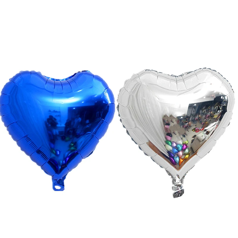 10 шт., 10 дюймов, розовое золото, гелиевые фольгированные шары в виде сердца для свадебного украшения, украшения для дня рождения, Детские шары - Цвет: 5p blue 5p silver