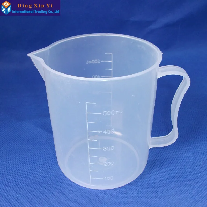 1PC 500ml Clear White Plastic lab Measuring Cup Beaker with handle for