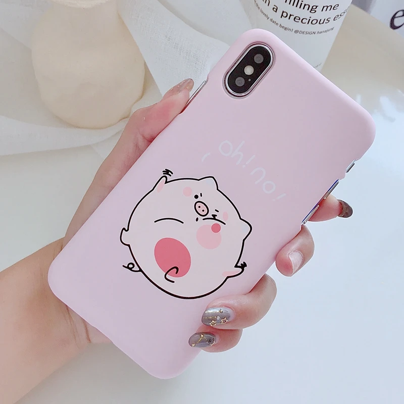 

Cartoon Funny Pig Phone Case For Iphone XS MAX XR X Cases Korean Style Case Cover Coque For IPhone 7 8 6 S Plus Cover