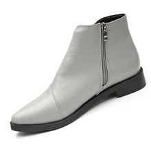 Neue Herbst Mode Damen Leder Stiefeletten Preppy Booties Block Casual Spitz Schuhe Damen Klobige Blockabsatz Kurz Botas