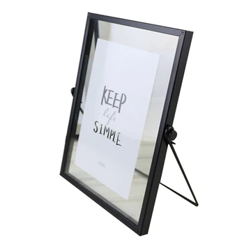 

Creative Wrought Iron Geometric Glass Metal Stereo Photo Frame Home Desktop Decoration Crafts Simple Metal Frame Ornaments Gifts