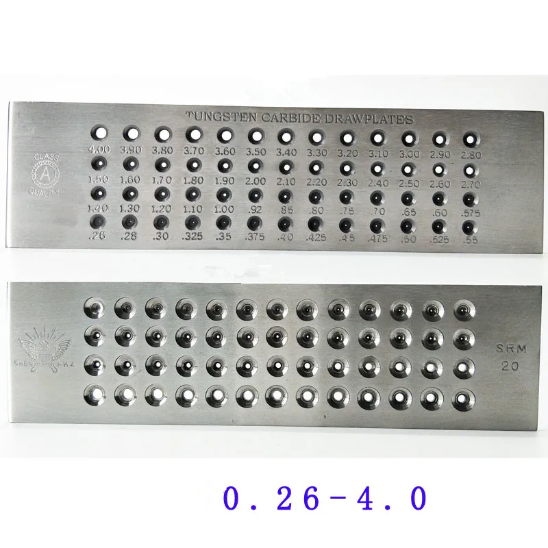 

52 Hole Tungsten carbide draw plate ROUND 0.26 to 4.1mm NEW