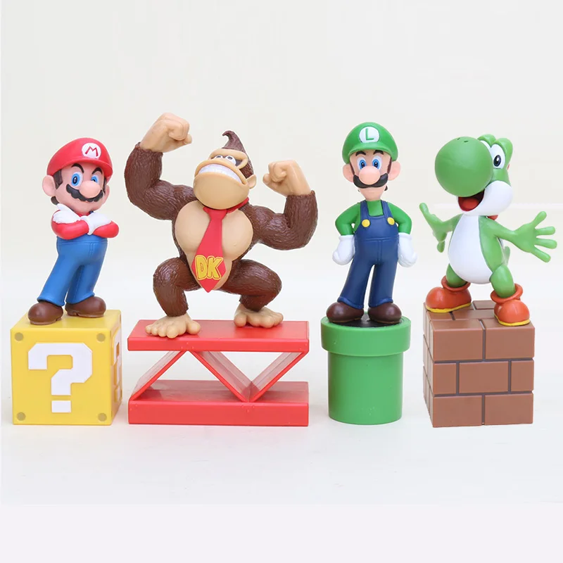 

Super MARIO Toys Mario Yoshi Luigi Donkey Kong PVC Action Figure Collectible Model Toy 12-13cm