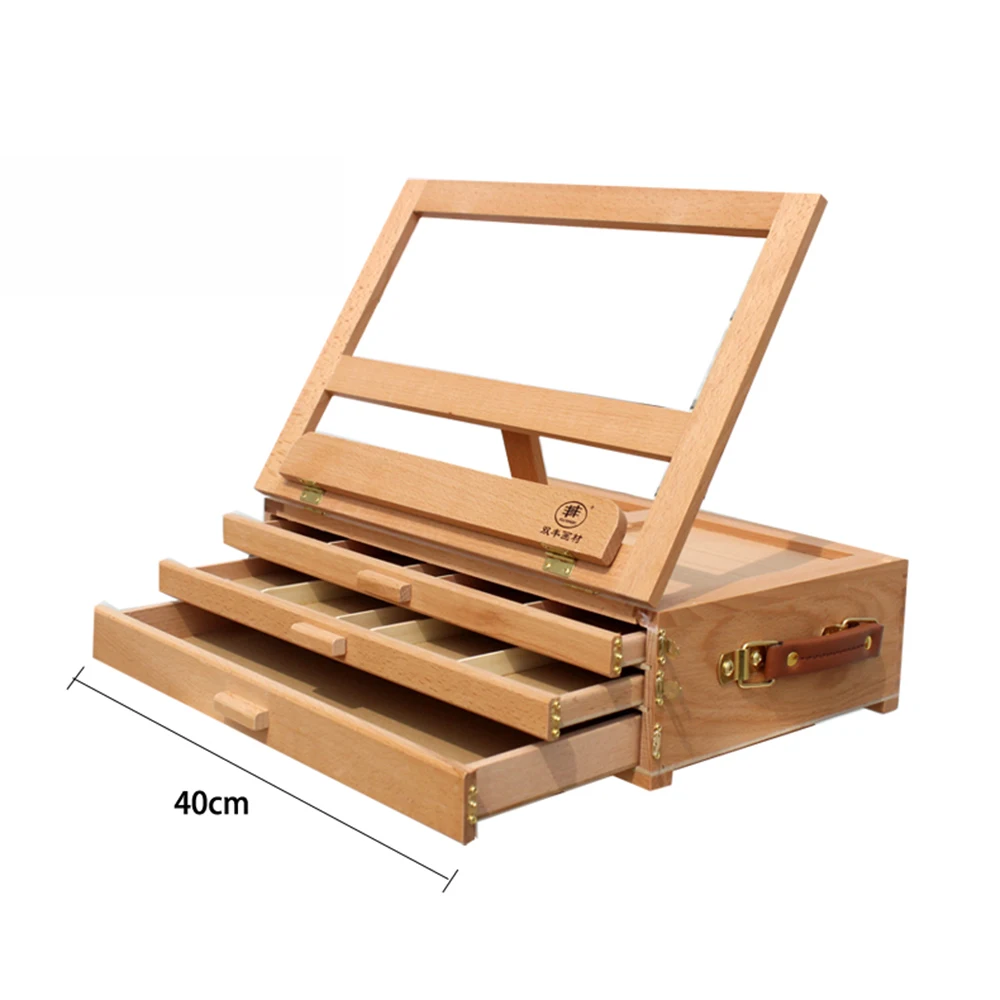 XHH 3 Portable Drawing Table Easel 3 Layers Drawer 4 Adjustable Gears
