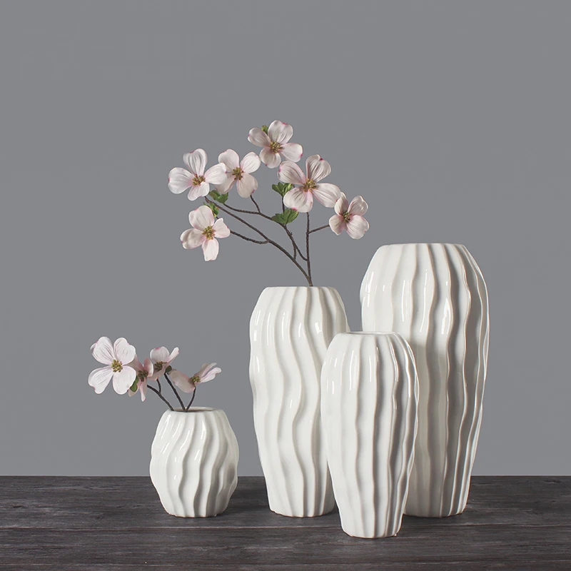 Современные креативные вазы с полосами, Классические свадебные офисные украшения для дома, сушеные цветочные вазы