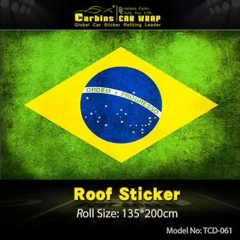 

brasil/turk/russian national flag design car roof vinyl film for Mini cooper and all sedan types 135*200cm self adhesive sticker